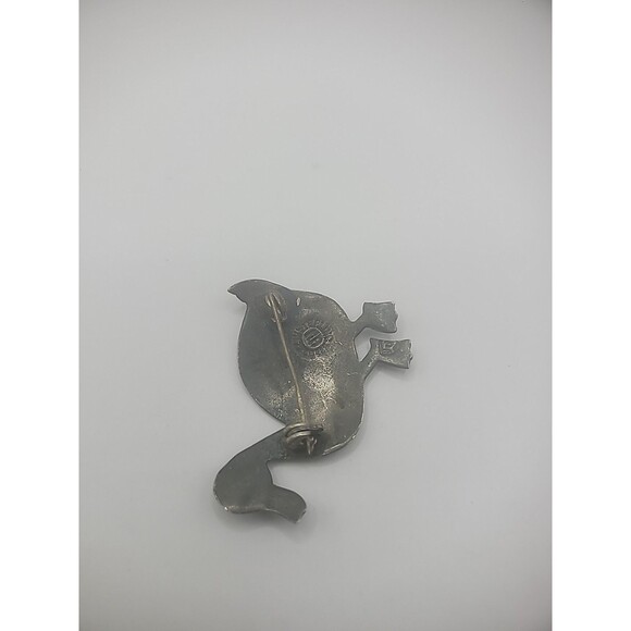 Vintage 925 Sterling Silver Brooch Pin Duck Abalone Shell Inlay Jewelry Fine - Picture 10 of 13